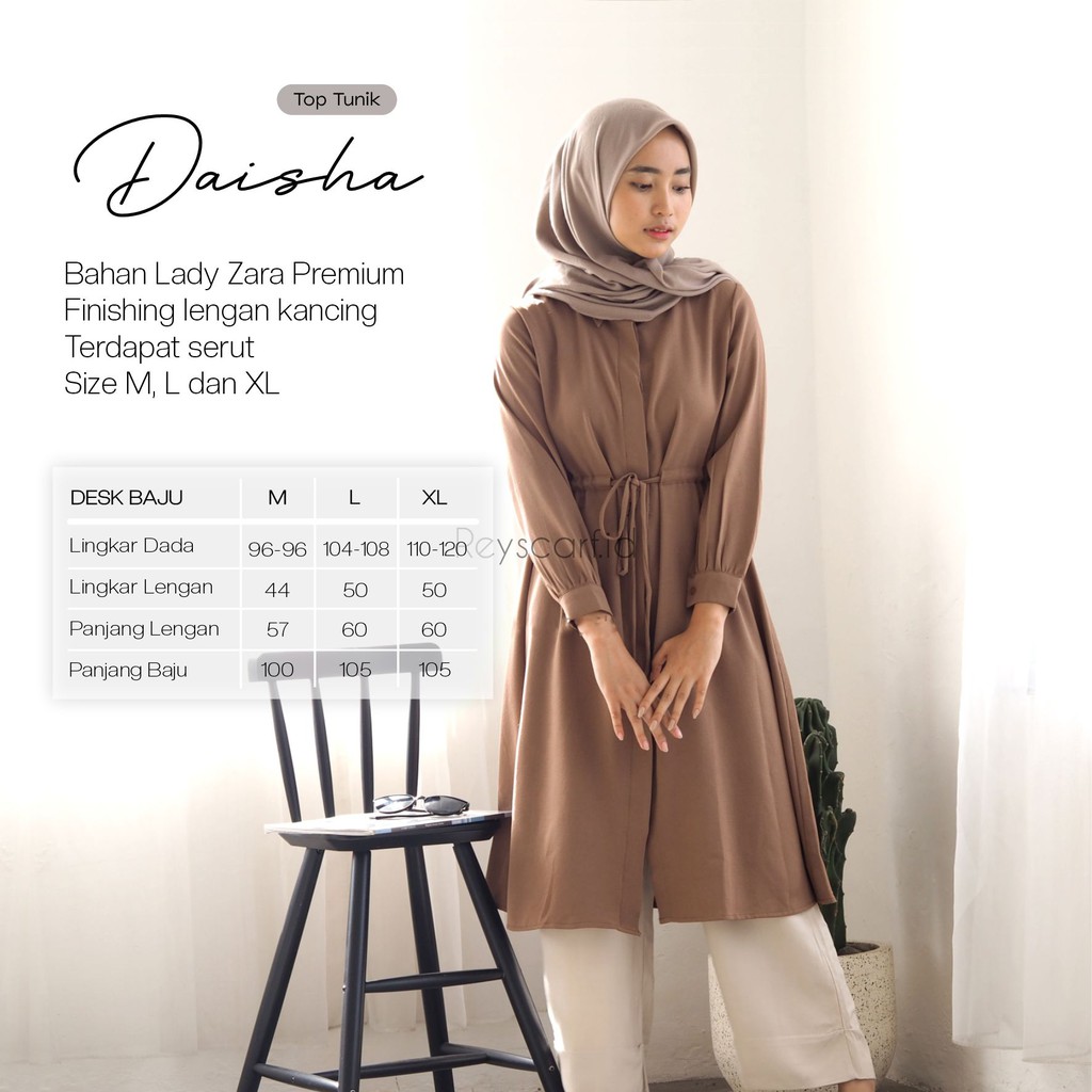 Tunik Daisha By Reyscarf  Tunik Dewasa Luxury Bahan Lady Zara Premium Terbaik Nyaman Dipakai I  Bisa COD