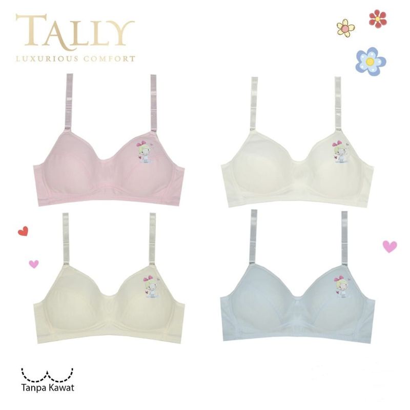 TALLY bra remaja katun Minibra Busa Tipis tanpa kawat Cup A