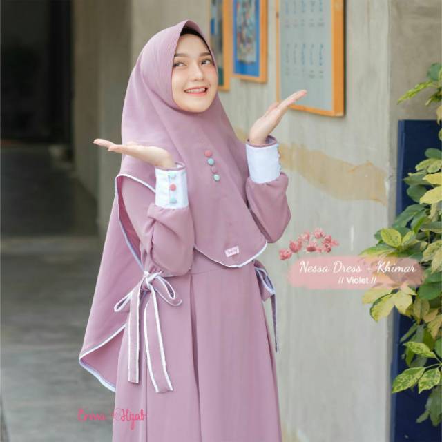 Nessa Dress + Khimar Erma Hijab | Fashion Muslim