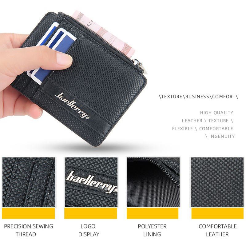 BAELLERRY D1861 Dompet Kartu Pria Bahan Kulit PU Leather Premium WATCHKITE WKOS