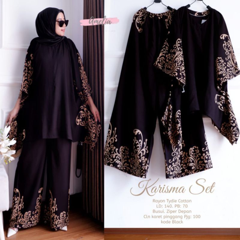 Arimbi Set Batik Cap - SETELAN WAKA - ONE SET OUTER Matt Rayon Viscose