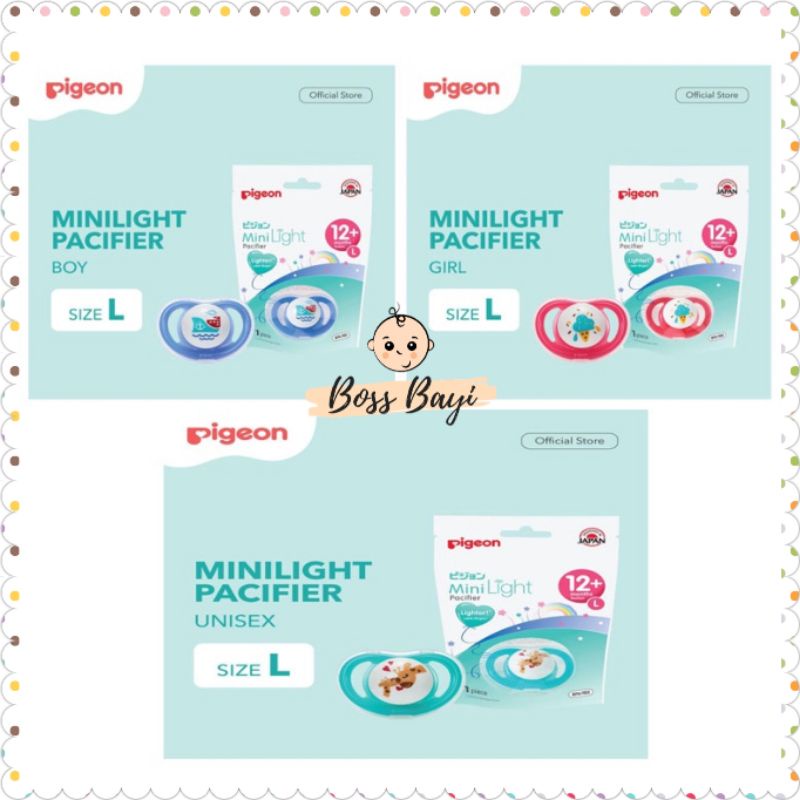 PIGEON Minilight Pacifier size S Empeng Bayi Anak Kemasan 1pc