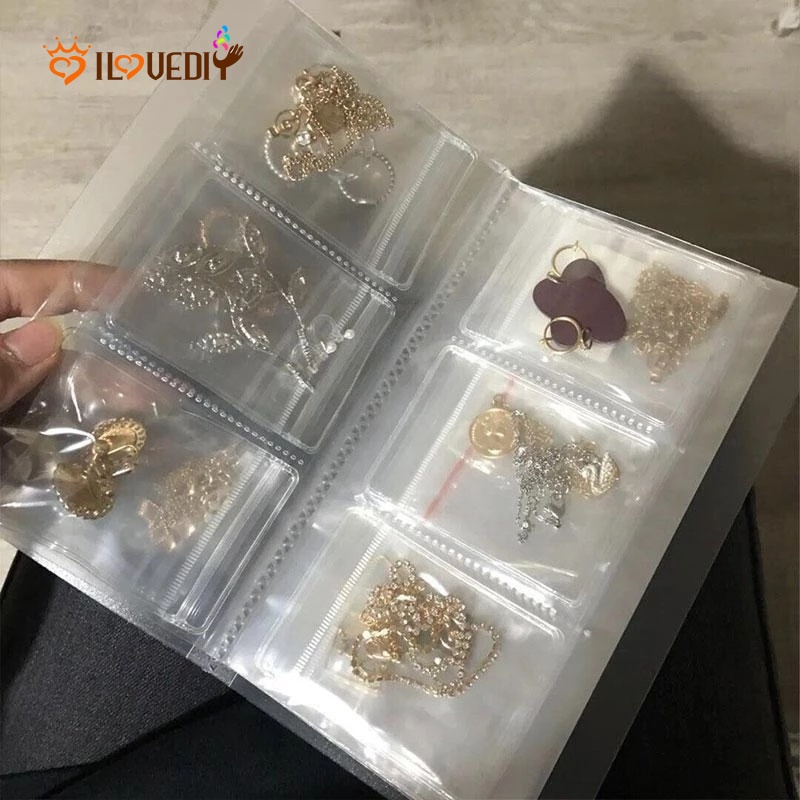 Tas Penyimpanan Perhiasan Cincin Kalung Anting 288 Grid Tahan Debu Untuk Hadiah