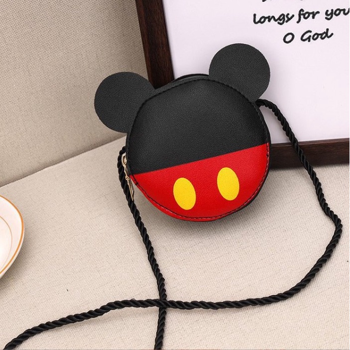 FINOM MINI MOUSE - Tas Selempang Bahu Mickey Mini Bulat | Slingbag Wanita Remaja Cute Korean Style