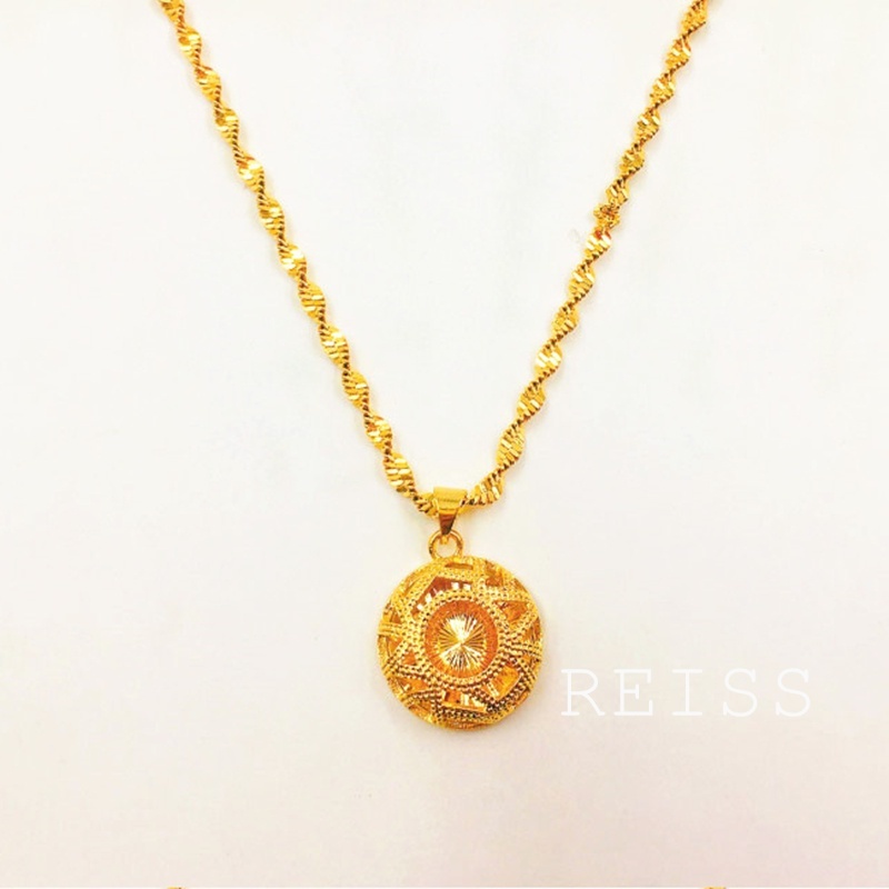 Kalung Rantai Emas 24K 100% Original Dengan Liontin Hati Untuk Wanita