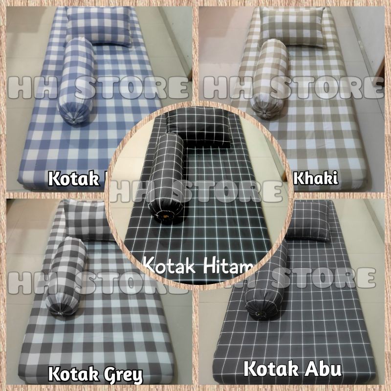 Sprei Kotak Single Aesthetic Monochrome Kotak Hitam Abu Khaki Sprei Set Sudut Karet