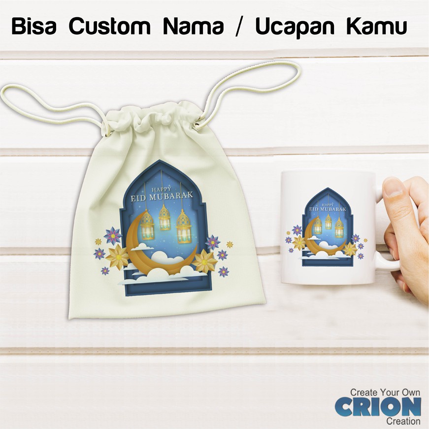 Mug Hampers Lebaran EID MUBARAK Bisa Custom Tulisan/Nama By Crion