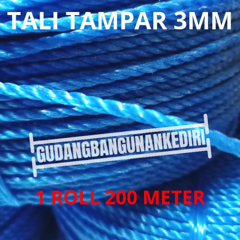 Tali tambang 3 mm / tali tampar 3mm / tampar ikat barang / tali jemuran / tali tampar plastik