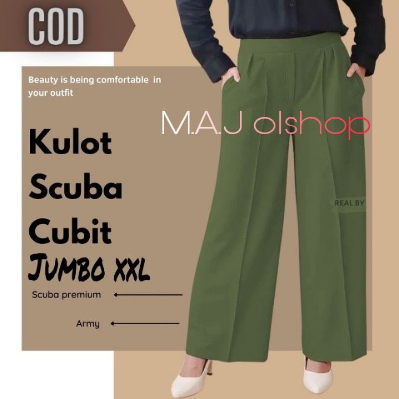 CELANA KULOT CUBIT JUMBO XXL SCUBA / CELANA PANJANG WANITA KULOT
