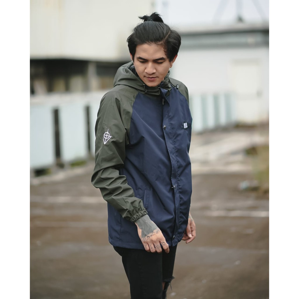 [BISA COD] Jaket Cowok Parasut Taslan Anti Air Saku Lengan Model Windrunner Wind Runner Original