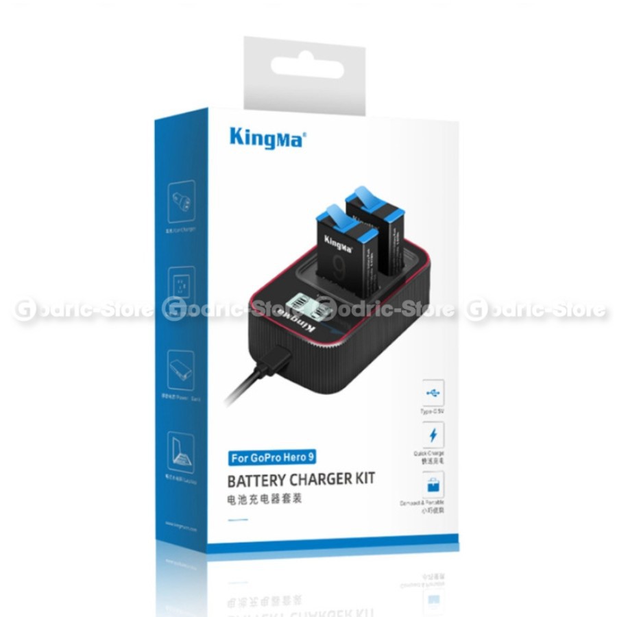 KingMa Battery Charger KIT Complete Set for GoPro Hero 9 Black