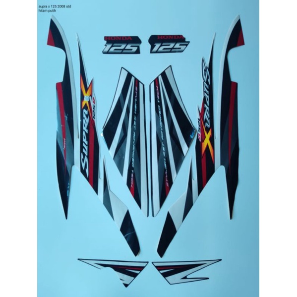 STRIPING SUPRA X125 STD 2008 HITAM PUTIH