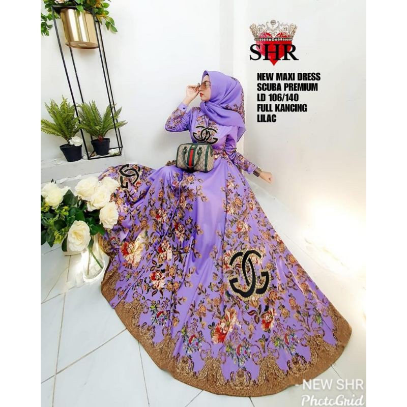 (COD)ORI SHR New SHR MAXI DRESS SCUBA