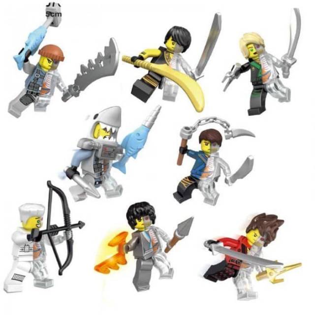 Lego Bricks Minifigure Ninja Go Swordsman Isi 8 Pcs