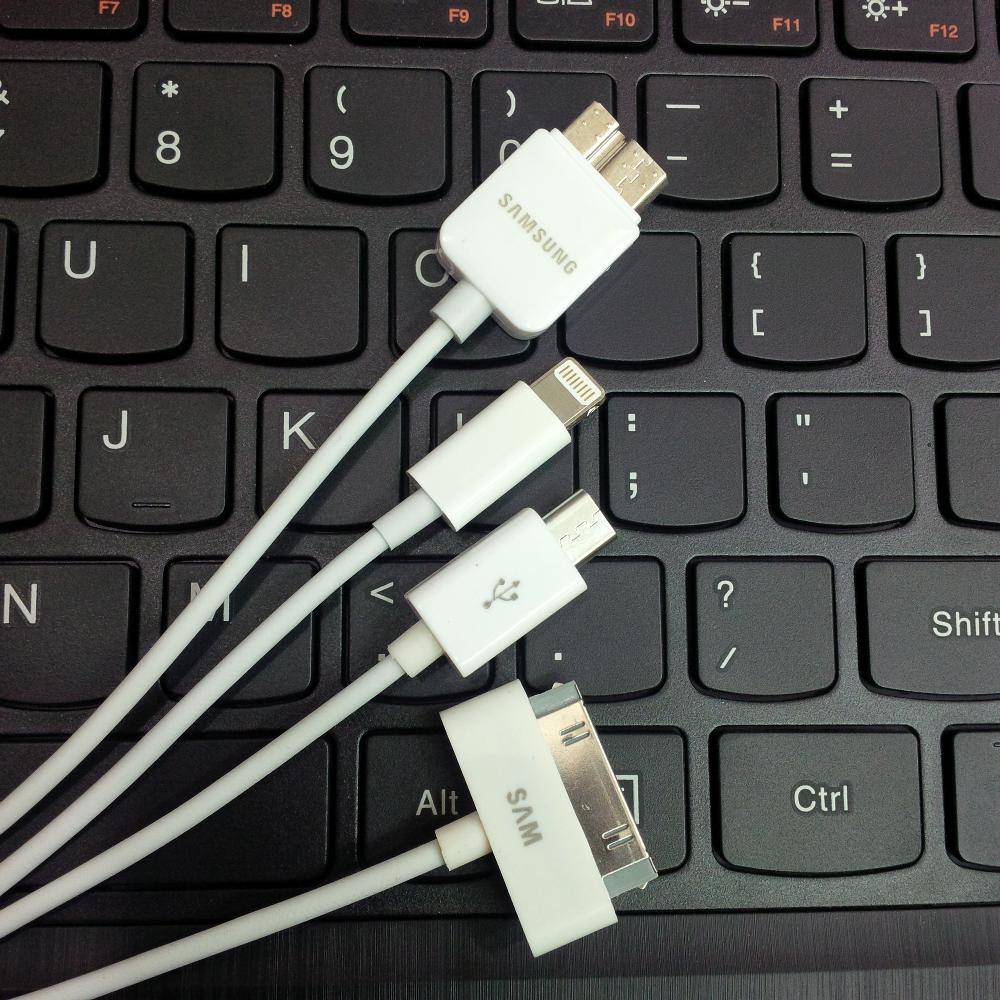 Kabel multifungsi cabang 4 Apple 30 pin Apple Lightning Micro USB Micro USB 3 0 A19
