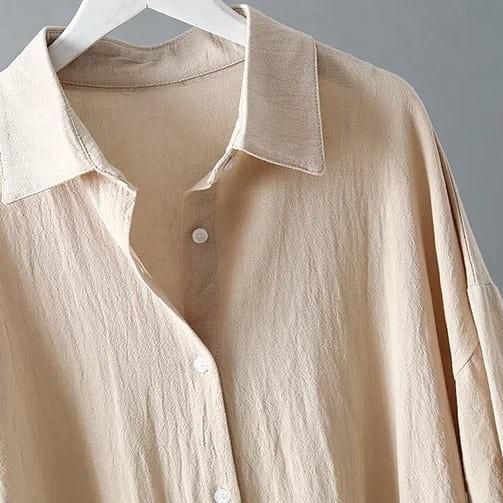 ✵ TUNIK WANITA MURAH PUTIH - AZKIA TUNIK KATUN RAYON - KEMEJA WANITA CASUAL POLOS LENGAN PANJANG < ✶