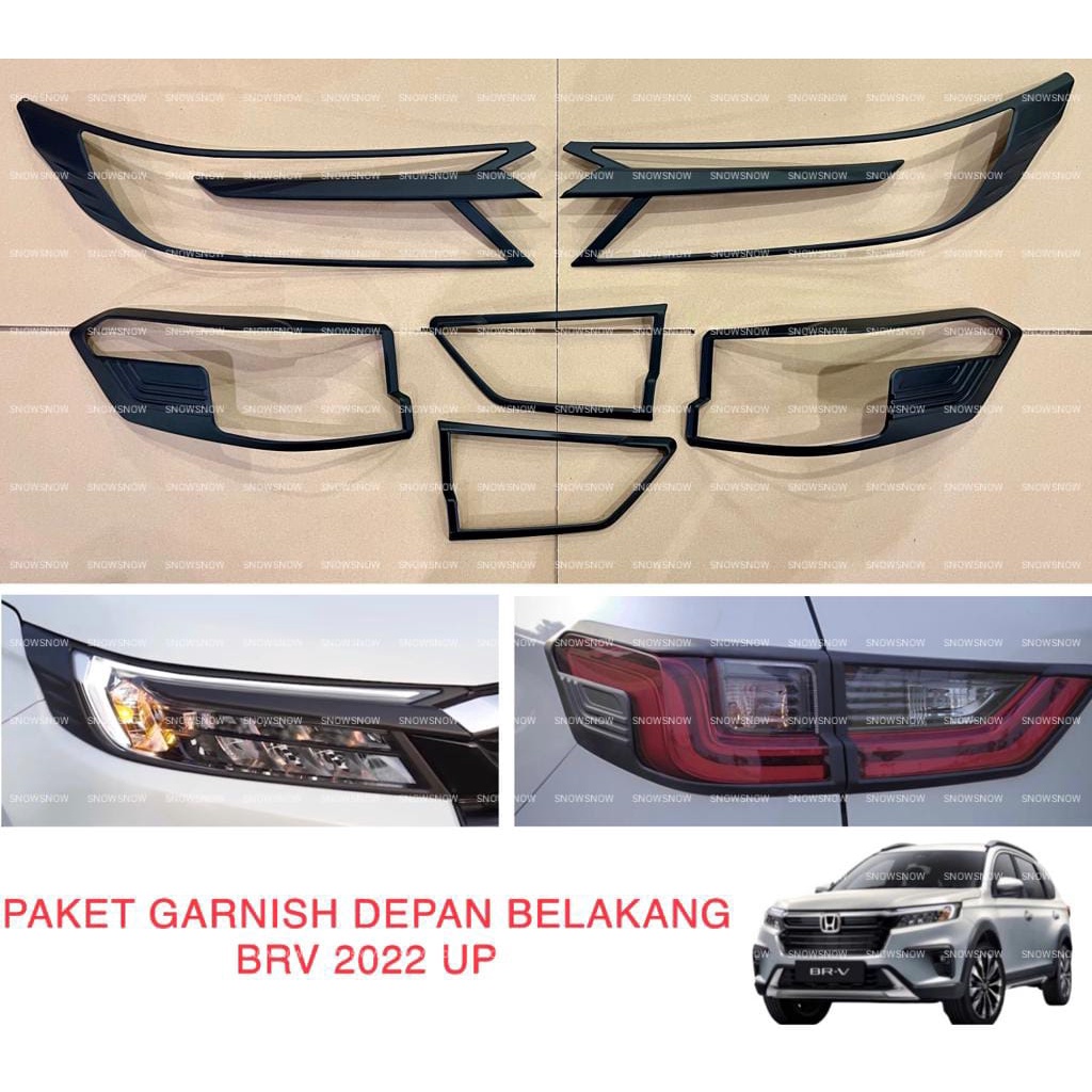 Paket Garnish Lampu Depan Belakang Honda BRV 2022 2023 2024 2025  UP Hitam Chrome