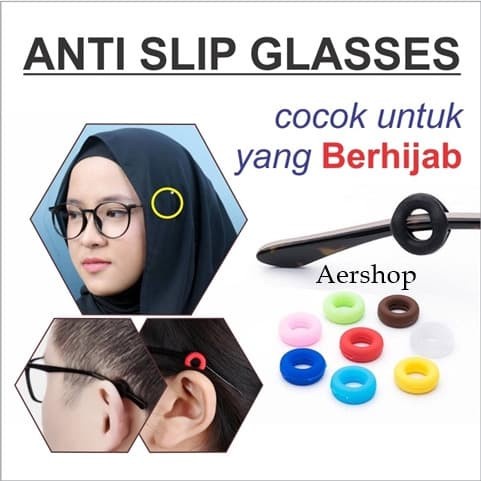 Earhook Anti Slip Bulat BENTUK DONAT Original Penahan Kacamata Ear Hook Silikon BENTUK DONAT