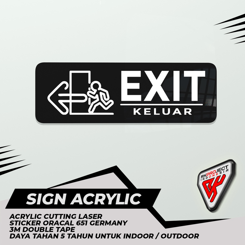 

SIGN BOARD AKRILIK EXIT KIRI