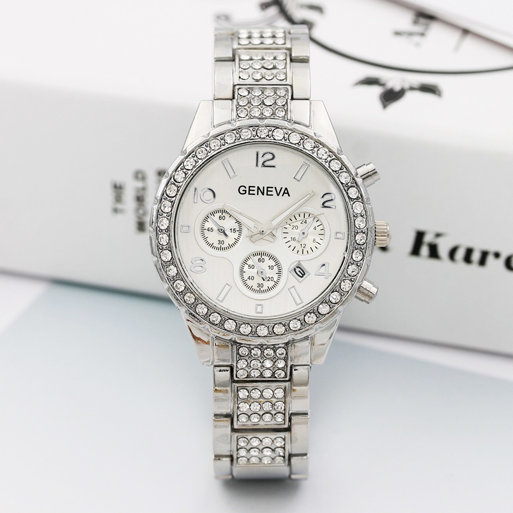 Jam tangan wanita J8 Geneva Full Stainless Steel tahan air dan anti karat/Jam wanita korea fashion/bisa bayar ditempat