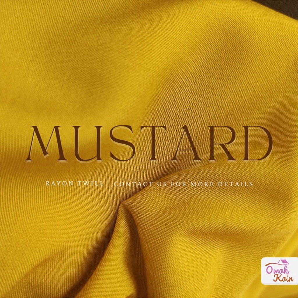 KAIN RAYON TWILL VISCOSE (100% rayon, jatuh, adem, tebal, lembut dan tidak berbulu) #omah kain-Mustard