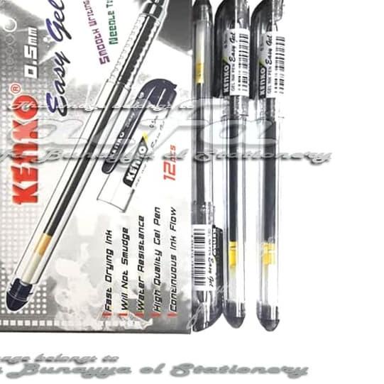 

☜ KENKO Pulpen Easy Gel 0.5 (Pak isi 12) - Pen Tinta 0,5 - Lancip Tajam - BLACK ➴