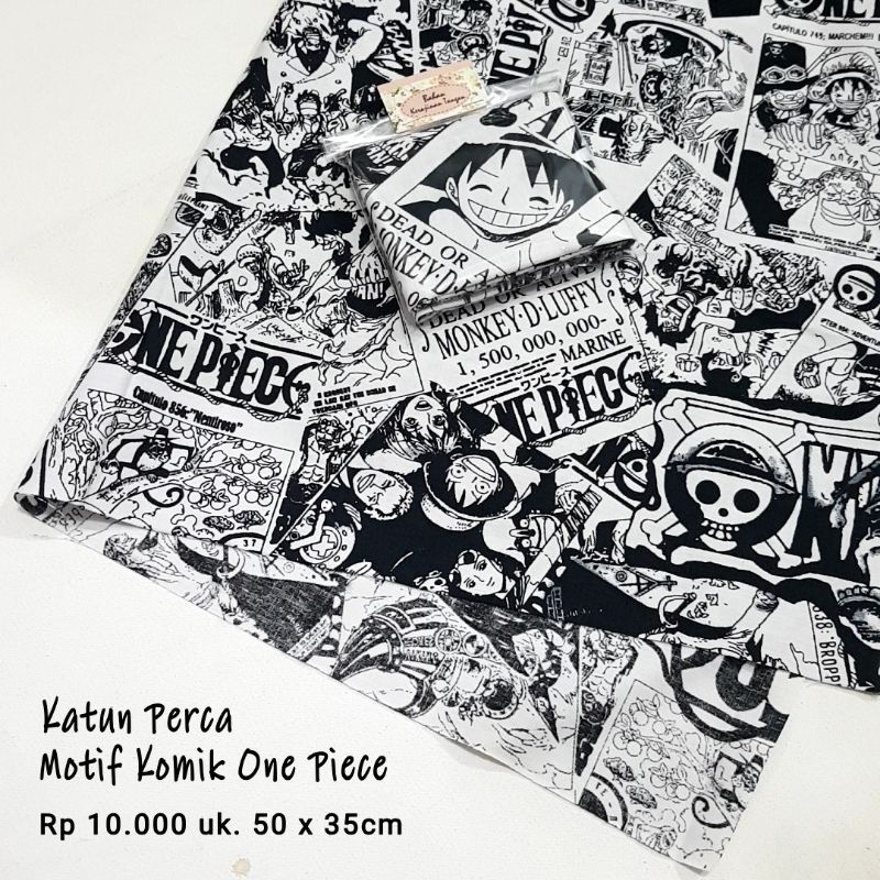 Kain Katun Perca Motif Komik One Piece | Star Wars | 50x35cm