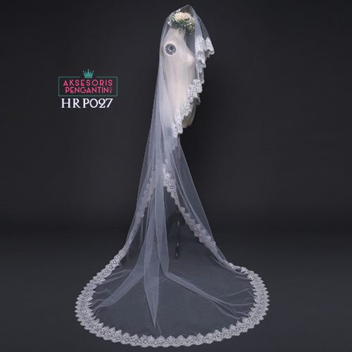 [SIAP KIRIM] KERUDUNG WEDDING VEIL PENGANTIN AKSESORIS KEPALA LACE HRP027