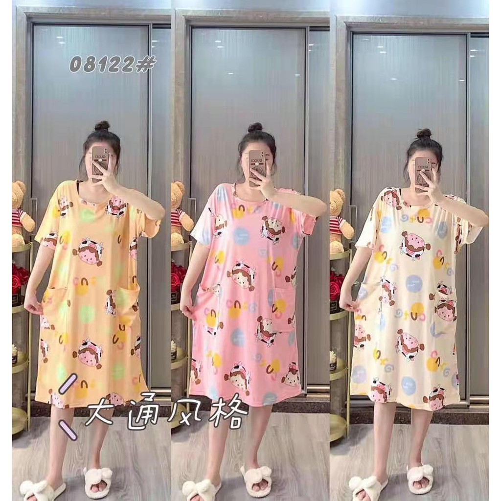 Baju tidur daster bahan spandek import ukuran jumbo DSTjmb