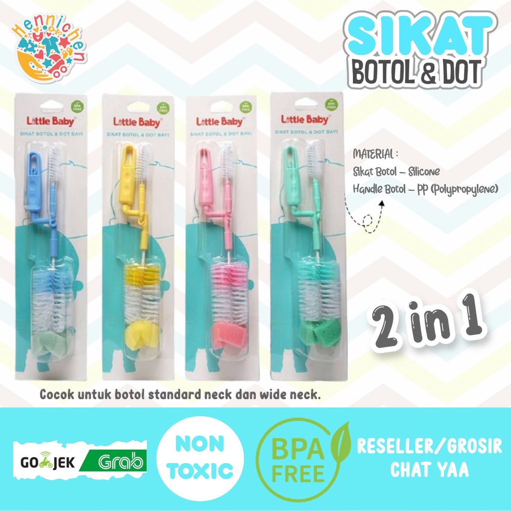 LITTLE BABY SIKAT BOTOL &amp; DOT BOTTLE BRUSH  BAYI 2 in 1