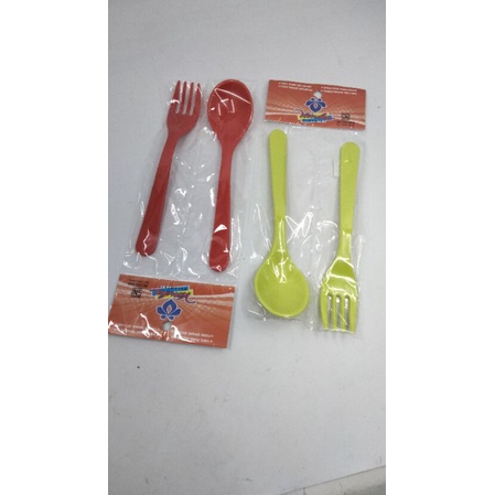 sendok + garpun melamin polos vanda