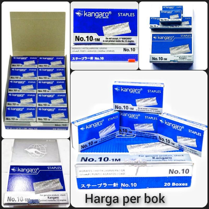 

Isi Staples Kangaro No.10-1M ( 1pak/20 kotak )