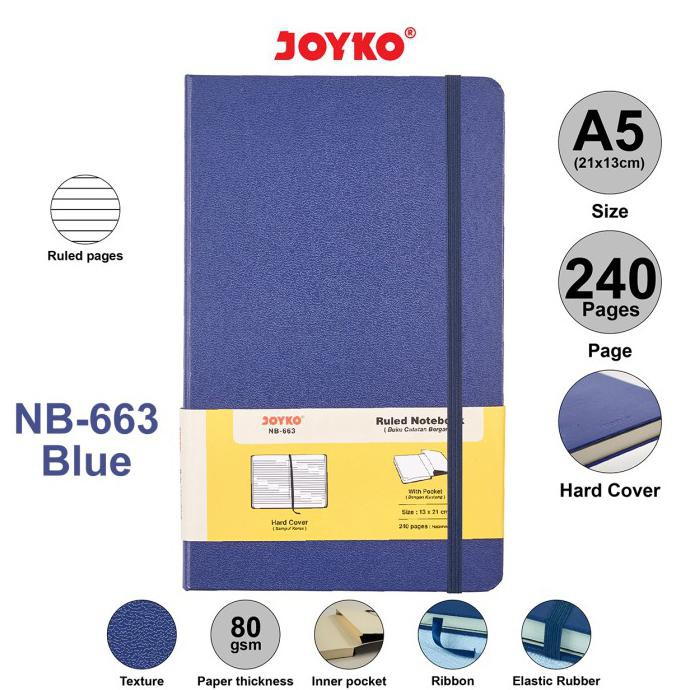 

Ruled Notebook Diary Agenda Buku Catatan Bergaris Joyko NB-663 240 hal - Blue Kode 49