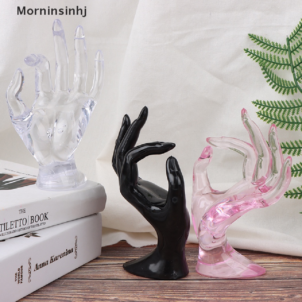 Stand Holder Display Perhiasan Cincin Bentuk Sarung Tangan Jari Bahan Resin