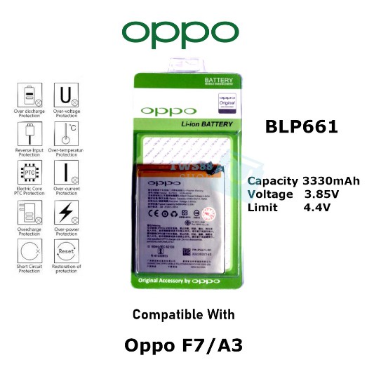 Batre Baterai Battery BLP661 / Oppo F7 / A3