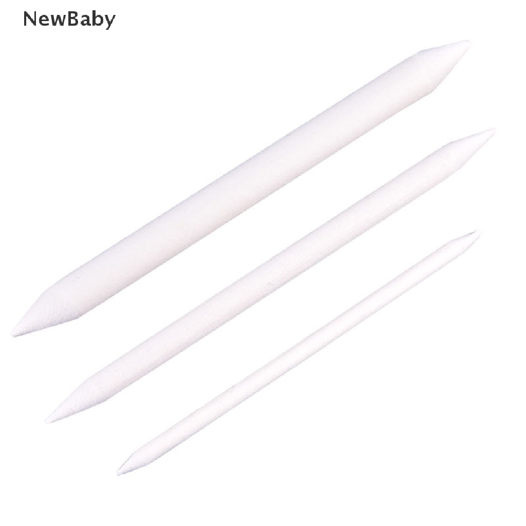 Newbaby 6pcs / set Stik Blending Smudge Stump Tortillon Warna Putih Untuk Sketsa / Gambar