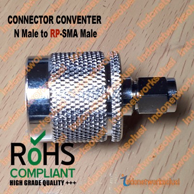 KONEKTOR ADAPTER CONNECTOR CONVERTER JUMPER BAREL N Male to RP-SMA Male (N M to RP-SMA M)