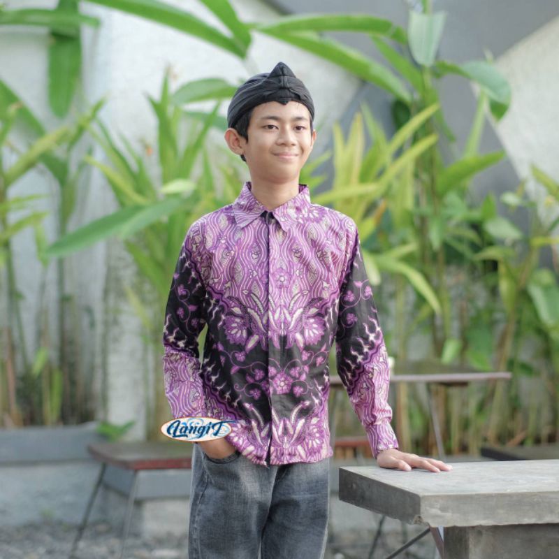 KEMEJA BATIK ANAK COWOK BAJU BATIK ANAK LENGAN PANJANG UMUR 2 - 3