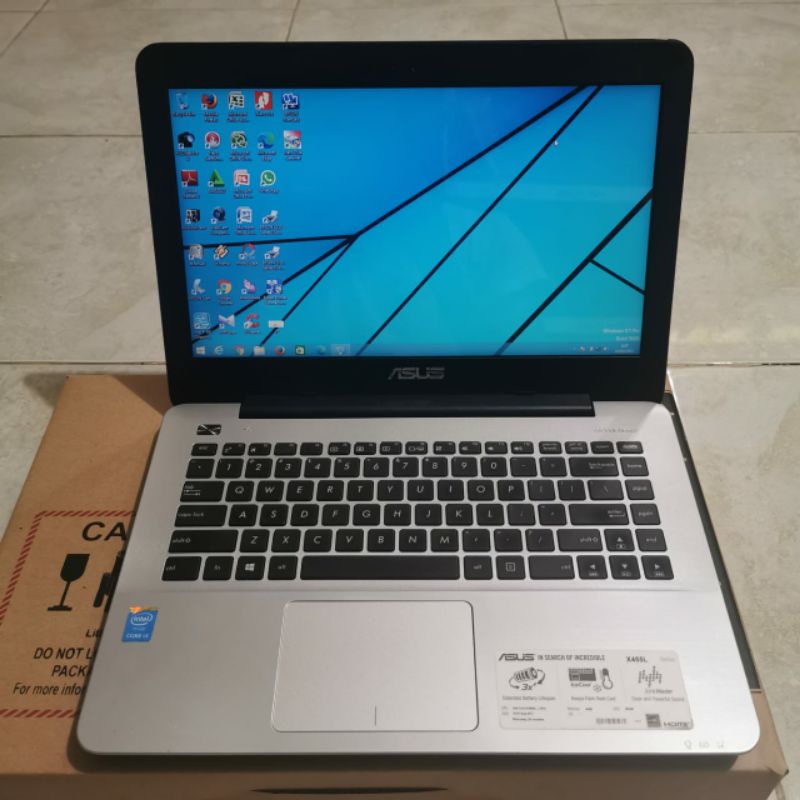 Laptop Second Asus A445L intel Cor i3-4005 Ram 4GB HDD 500GB Layar 14 inch windows 10 slim mulus