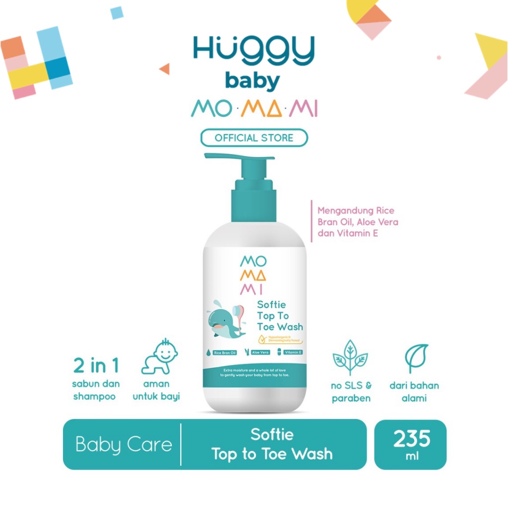 Momami Softie Top to Toe Wash | Shampoo Dan Sabun 2in1 Bayi Anak