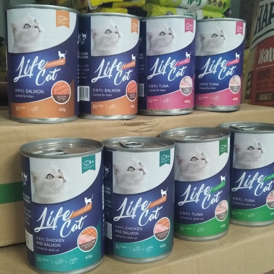 ( 24 pcs) - life cat kaleng 400g makanan kucing all varian EKSPEDISI
