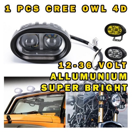 Lampu Tembak Sorot OWL LED 20 watt 2 mata 24v 12v motor mobil cree dc truk 12 volt 24 volt