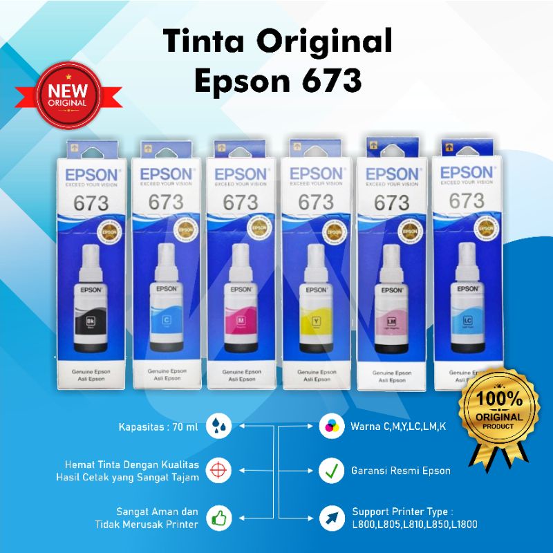 Tinta Epson 673 L1800 L800 L805 L810