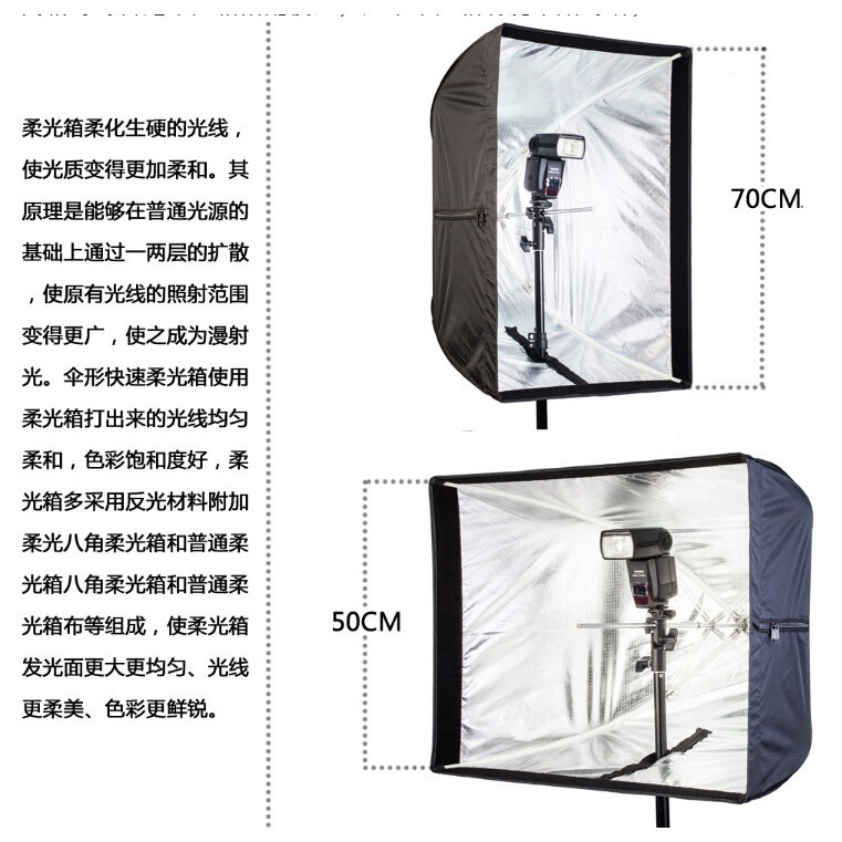 TaffSTUDIO Payung Softbox Reflektor Fotografi Studio 50x70cm untuk Flash Speedlight - KS64 - Black