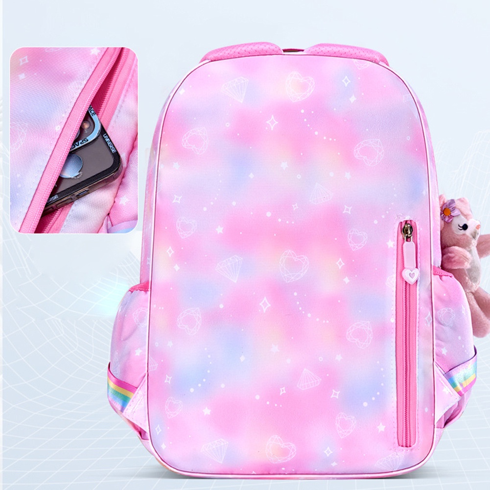 Tas sekolah sekolah dasar baru kulkas samping bukaan ringan tas sekolah berkapasitas besar untuk mengurangi beban tas sekolah anak perempuan impian tas ransel anak cocok untuk kelas 1-6-6