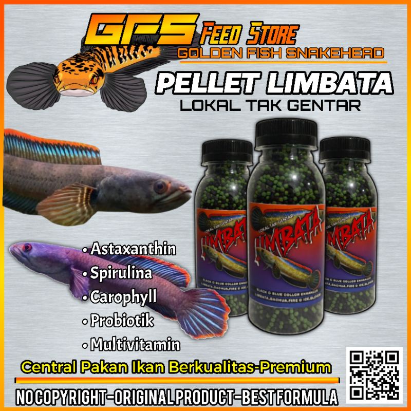 Pelet Limbata Pakan Channa Limbata 50 Gram