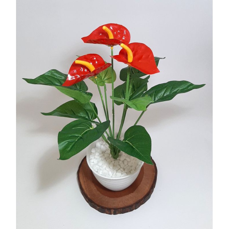 Bunga Anthurium Flamingo Artificial / Anthurium palsu / Anthurium Plastik