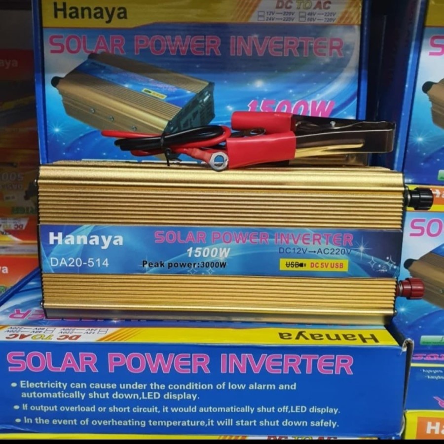 Power Inveter Hanaya 1500 Watt 1500W DC 12V to 220V Pengubah Arus DC jadi AC