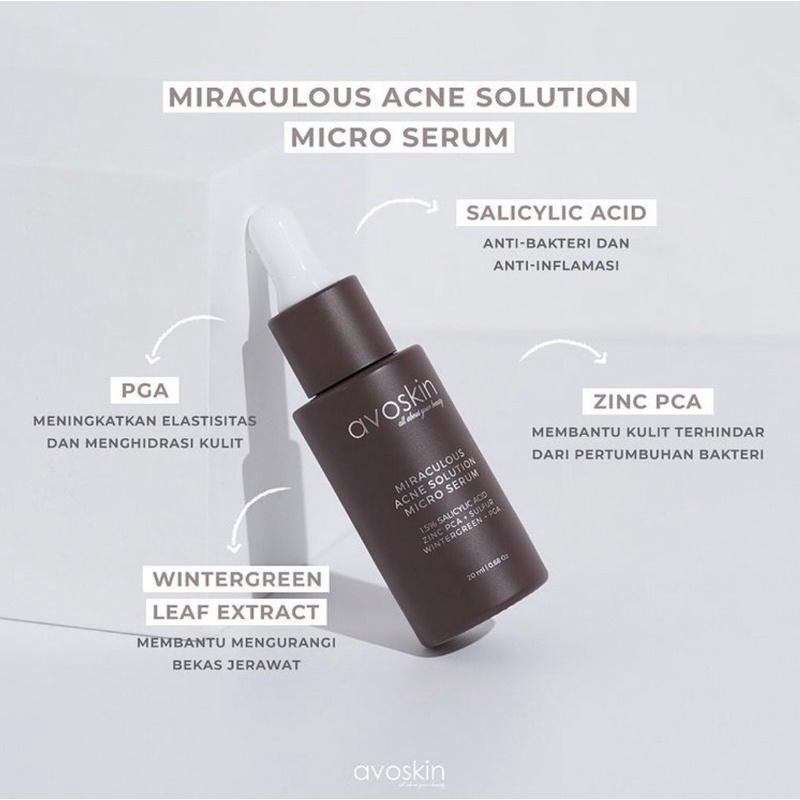 Avoskin Miraculous Acne Solution Spot Treatment || Micro Serum || Overnight Liquid Serum Mask || Bubble-Serum Infused Cleansing