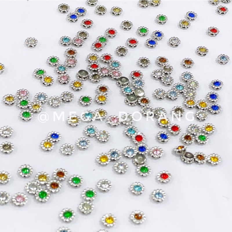 Permata Cangkang Bunga / Diamond Swaro kelopak Bunga 8mm - 108 pcs